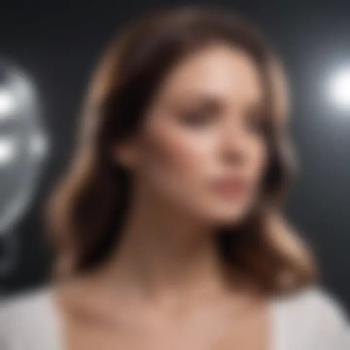 Demonstration of advanced styling techniques with a hair diffuser.