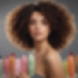 A vibrant assortment of quality shampoos and conditioners designed for curly hair.