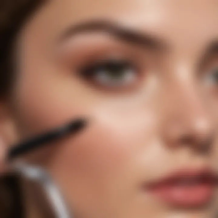 A beauty enthusiast applying eyebrow serum with precision