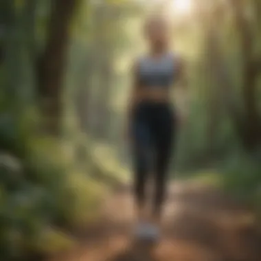 Stylish Joggers in Nature Stylish joggers showcased in a vibrant outdoor setting