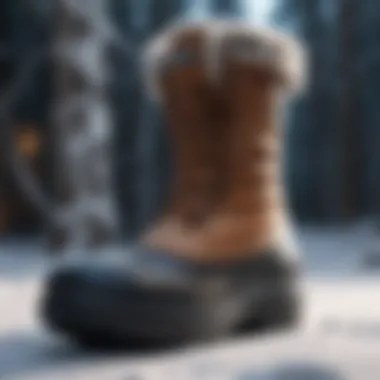 Elegantly Crafted Snow Boot Snow boot with intricate stitching