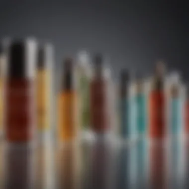 An array of serum bottles showcasing various formulations.