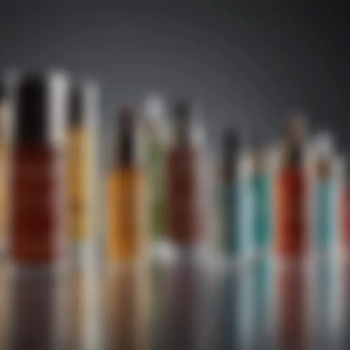 An array of serum bottles showcasing various formulations.