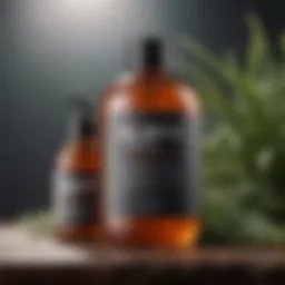 A collection of natural hair growth products showcasing organic ingredients