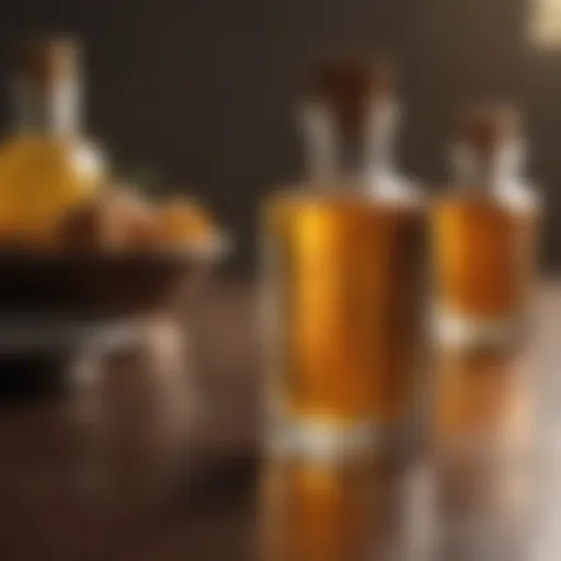 Nourishing oils in small glass bottles