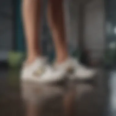 Elegance Redefined: Tennis Shoes in Fashion Tennis shoes in an elegant setting with a dress