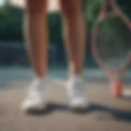 Stylish tennis shoes paired with a summer dress
