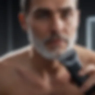 Detailed view showcasing advanced shaving technology.