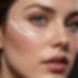 Close-up view of Biore nose strip on skin demonstrating pore cleansing