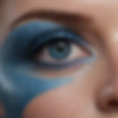 Artistic representation of blue eyeshadow finishes