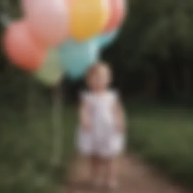 Outdoor First Birthday Photoshoot with Vintage Balloons