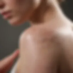 Eczema lotion application on skin