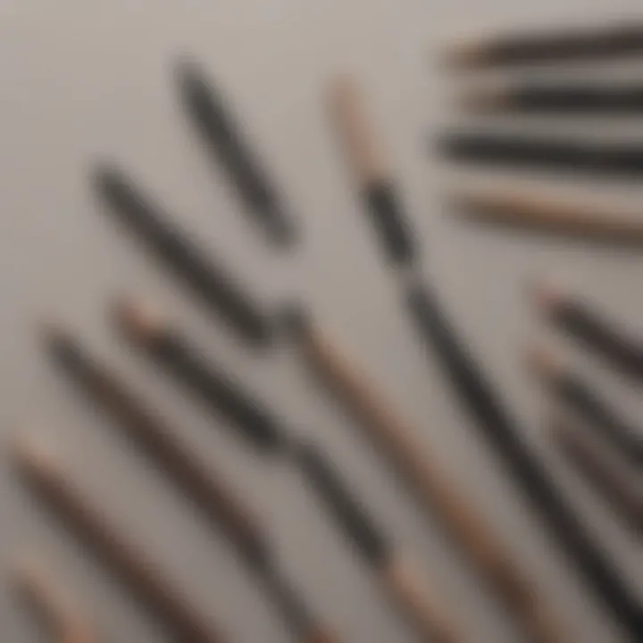 A selection of popular eyebrow pencil brands on a vanity