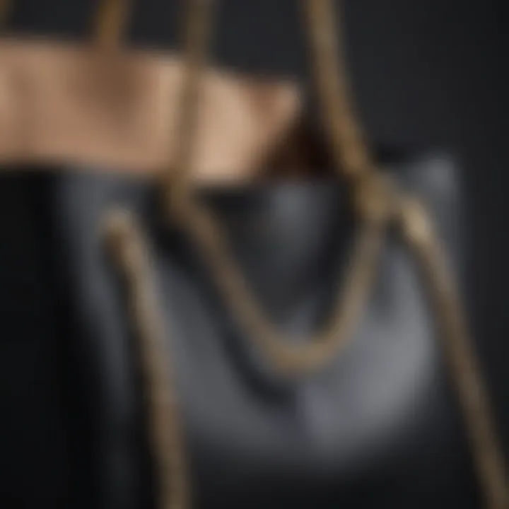 Chic Black Tote Bag with Gold Chain Detailing