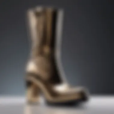 Chic designer brand boots with metallic accents for a modern touch