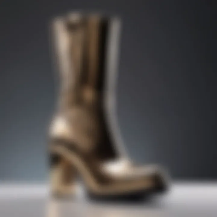 Chic designer brand boots with metallic accents for a modern touch