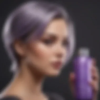 Chic grey hair care routine with purple shampoo