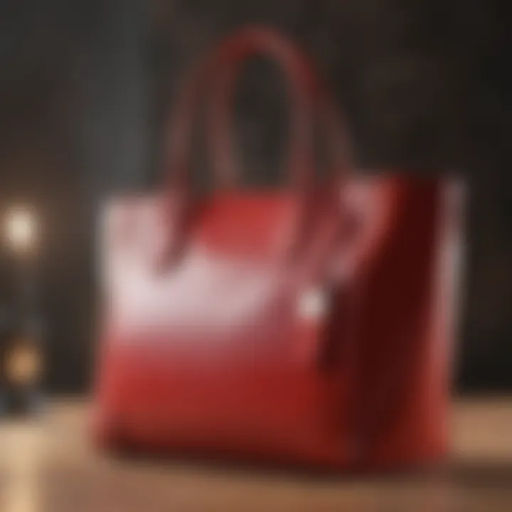 Chic leather tote bag in a vibrant hue