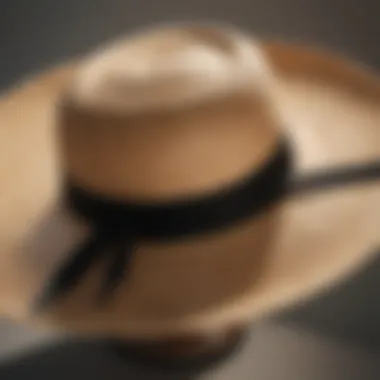 Chic straw hat with black ribbon