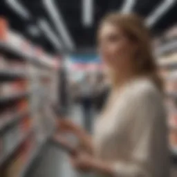 Elegant woman shopping for beauty products at Sephora store