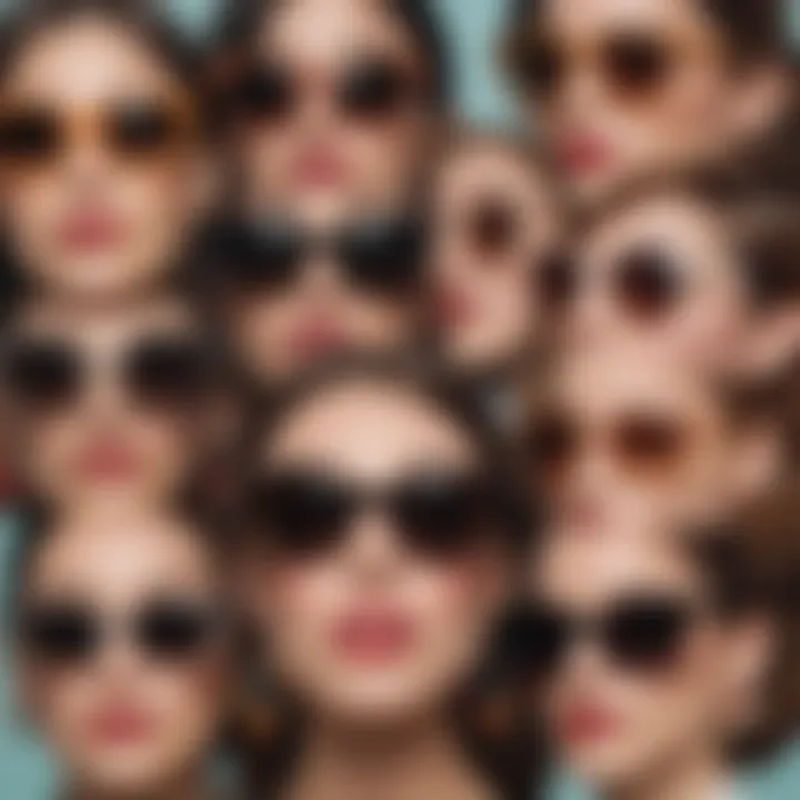 A variety of Kate Spade sunglasses styles arranged to emphasize options for small face shapes