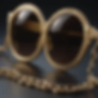 Luxurious Gold Accent Sunglasses Chain Chunky Sunglasses Chain with Intricate Gold Detailing