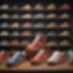 A vintage collection of classic Nike sneakers displayed elegantly