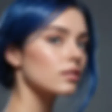 Close-up of Blue Shampoo Lather in Hair