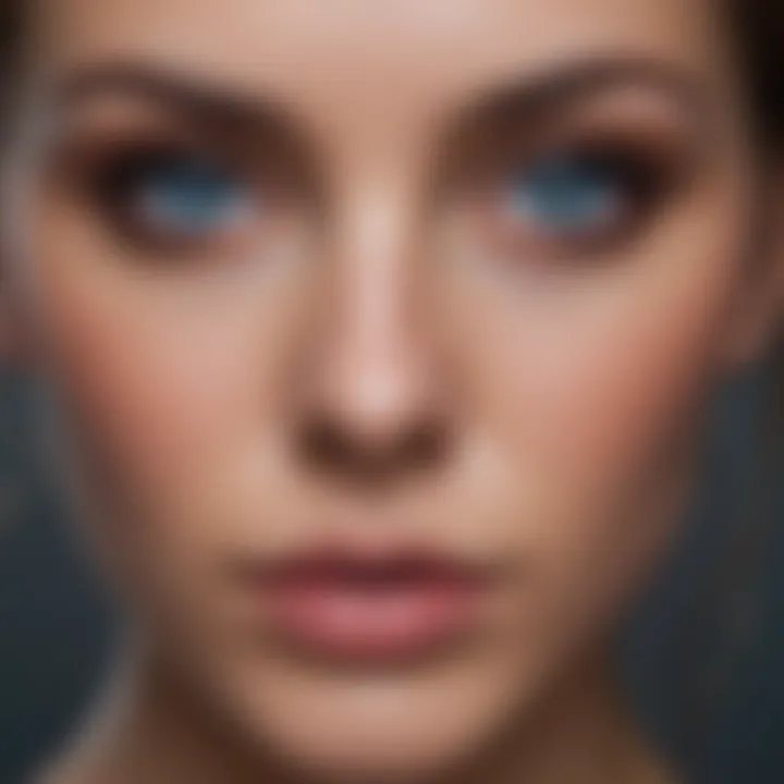 Blue eyes transformation with color theory filter