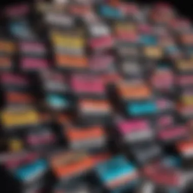 Nostalgic Stack of Vibrant Cassettes Colorful Cassette Tapes in a Pile