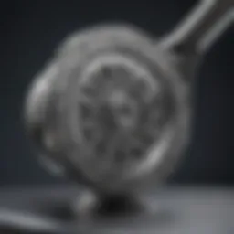 Close-up view of a whitehead suction removal tool showcasing its intricate design.