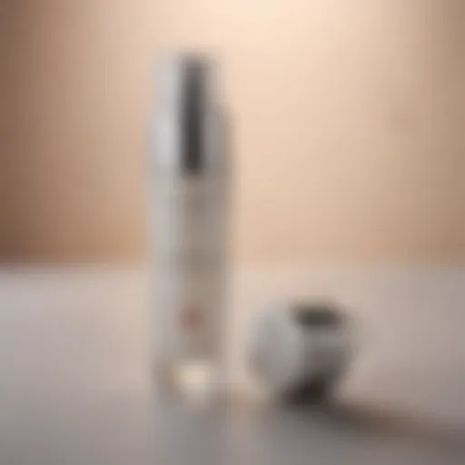 A close-up view of retinol lotion in an elegant bottle, emphasizing its luxurious texture.