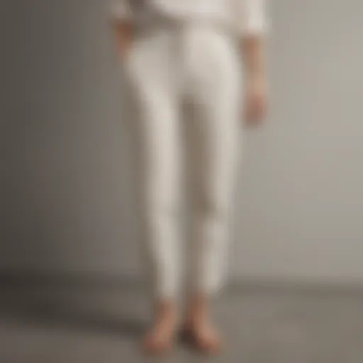 Stylish H&M linen trousers showcased in a minimalist setting
