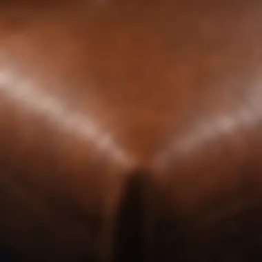 Close-up of leather texture highlighting quality