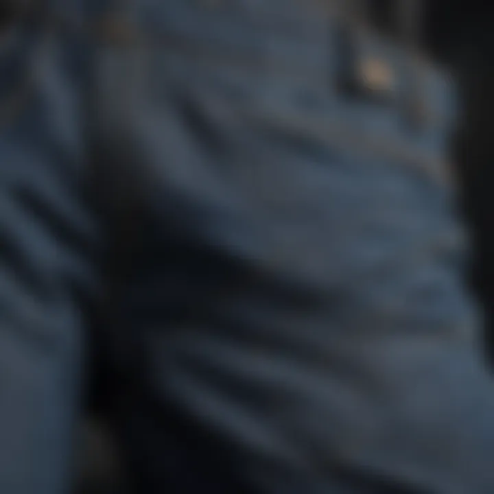 Craftsmanship details of premium denim fabric