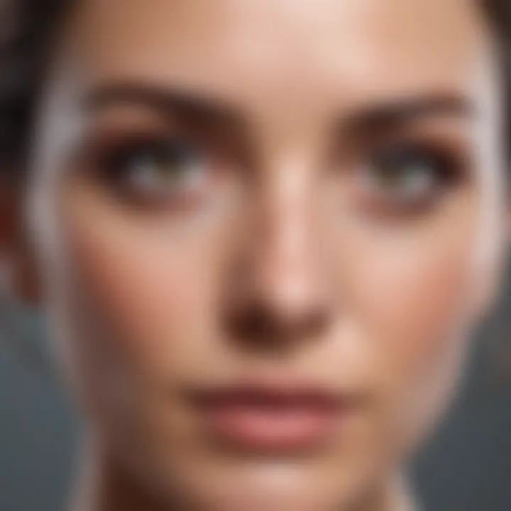 Woman with radiant eyes after concealing eye bags