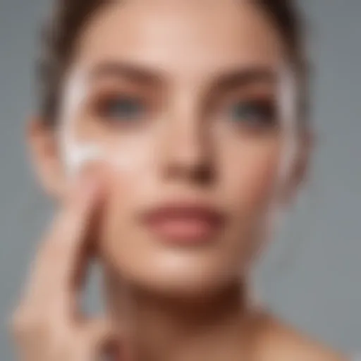 Elegant woman applying eye cream