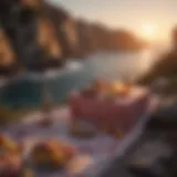 Romantic Sunset Picnic on a Cliff