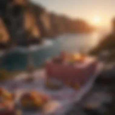 Romantic Sunset Picnic on a Cliff