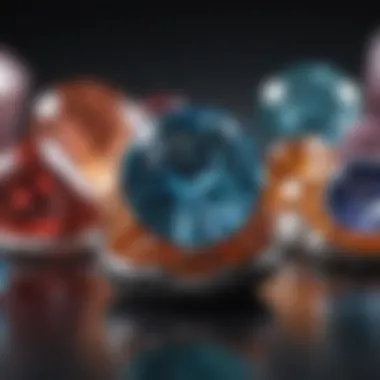 Ethically Sourced Gemstones: A Responsible Choice An assortment of ethically sourced gemstones showcased in an elegant display.
