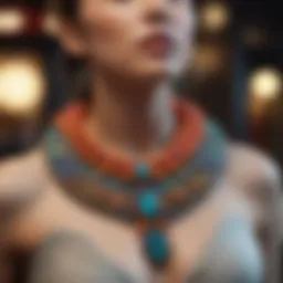 A collection of statement necklaces featuring bold designs and vibrant colors.