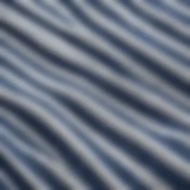 Close-up of a detailed blue and white striped shirt fabric texture for a fashion statement