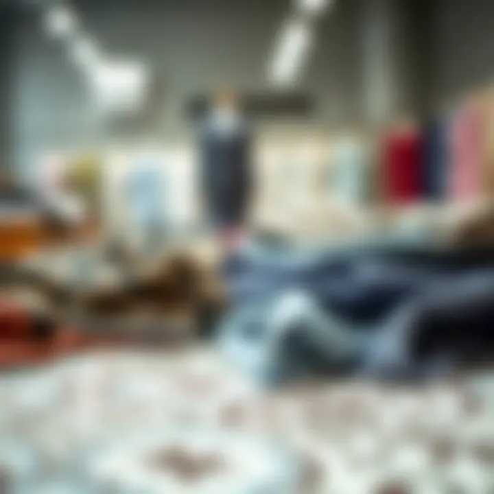 Detailed patterns and textile samples laid out on a table