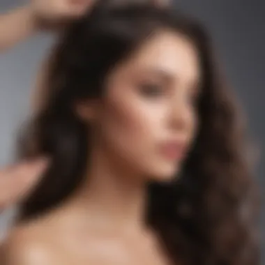 Close-up of detangling conditioner being applied to textured hair