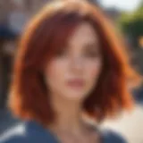 Vibrant hair color in sunlight