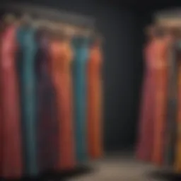 A vibrant collection of sundresses displayed in a boutique setting, showcasing various patterns and colors.