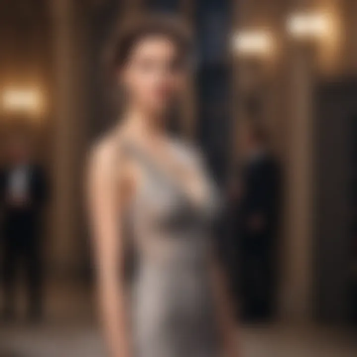 An elegant dress showcased at a formal event