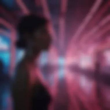 Vibrant Silhouettes in Neon Ambiance Dynamic Silhouettes against Neon Lights