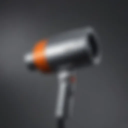 Close-up of Dyson Hair Dryer showcasing its sleek design and advanced technology.