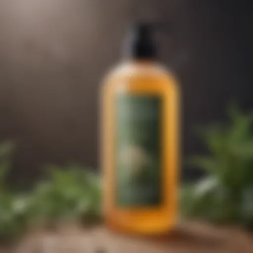 Eco-friendly shampoo bottle with botanical ingredients